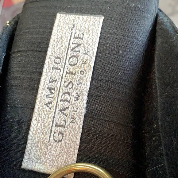 AMY JO GLADSTONE SLIPPERS VTG BLK RAW SILK SZ M - Picture 3 of 5